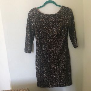 Black Sequined Aidan by Aidan Maddox Dress